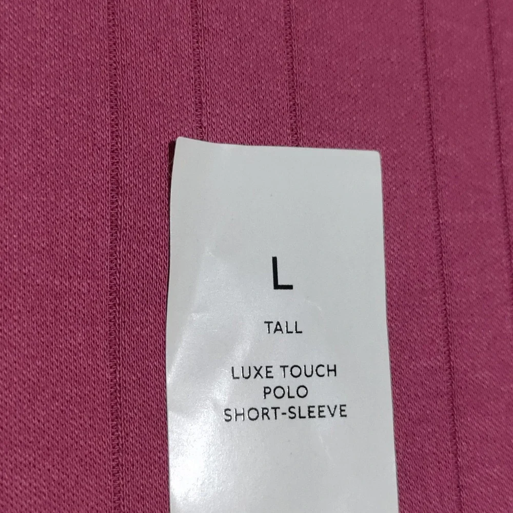 Banana Republic Luxe Touch Polo Shirt Mens Large Tall Berry Parfait NWT